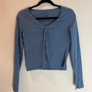 Arizona Jean Company Women's Slate Blue Long Sleeve Tee